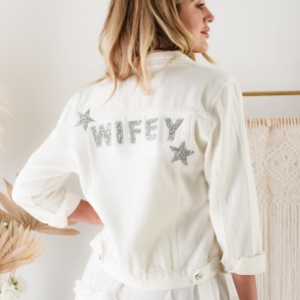 WIFEY JACKET! Great for bachelorette. SIZE S/M